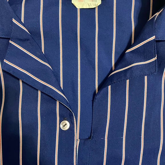 Vintage Striped Short Sleeve Blouse - Picture 6 of 6